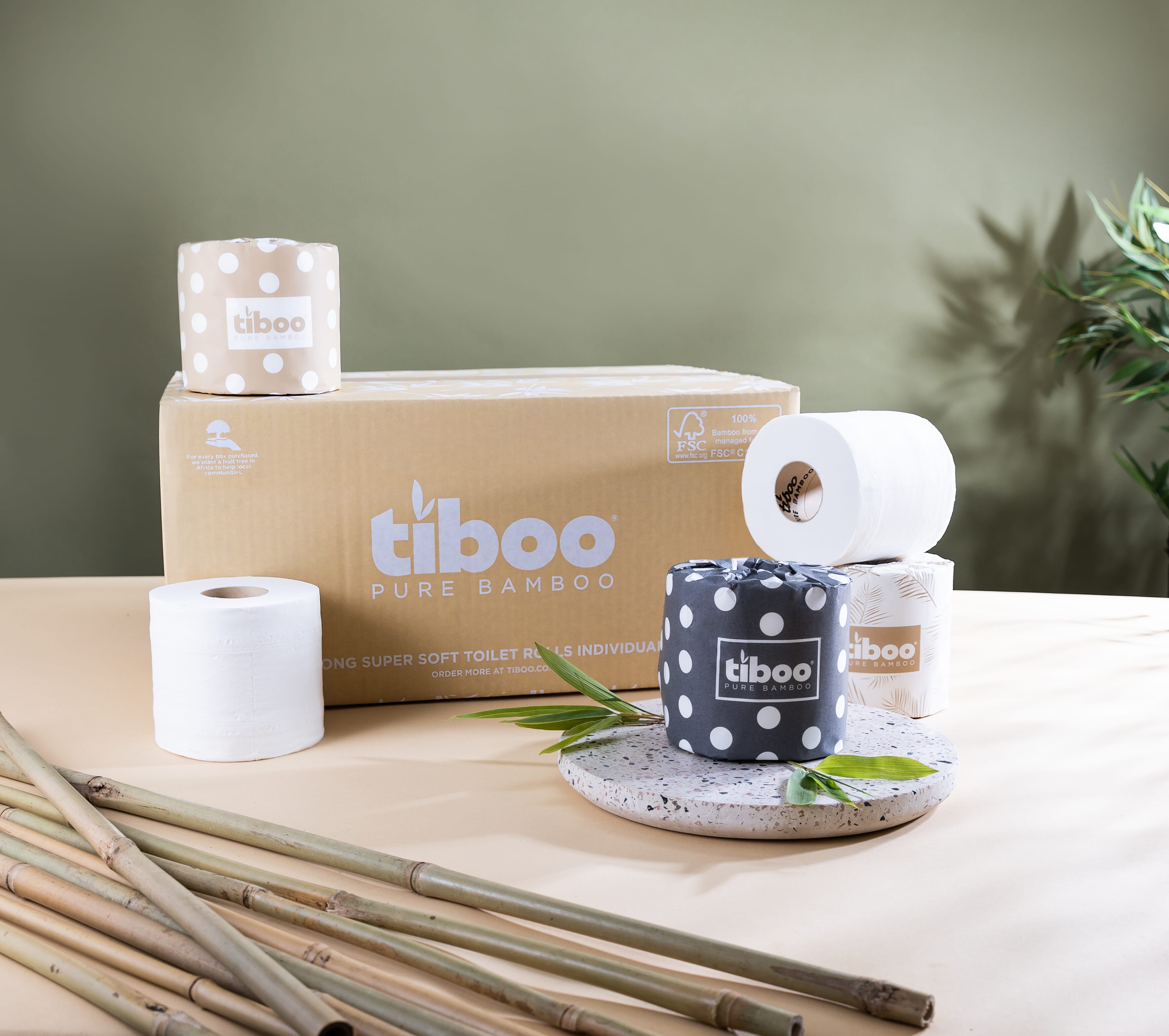 Premium 100% Bamboo Toilet Paper - Double Length Rolls